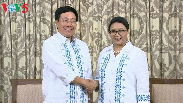 Außenminister Pham Binh Minh triff seine Amtskollegen von den Philippinen und Indonesien - ảnh 2